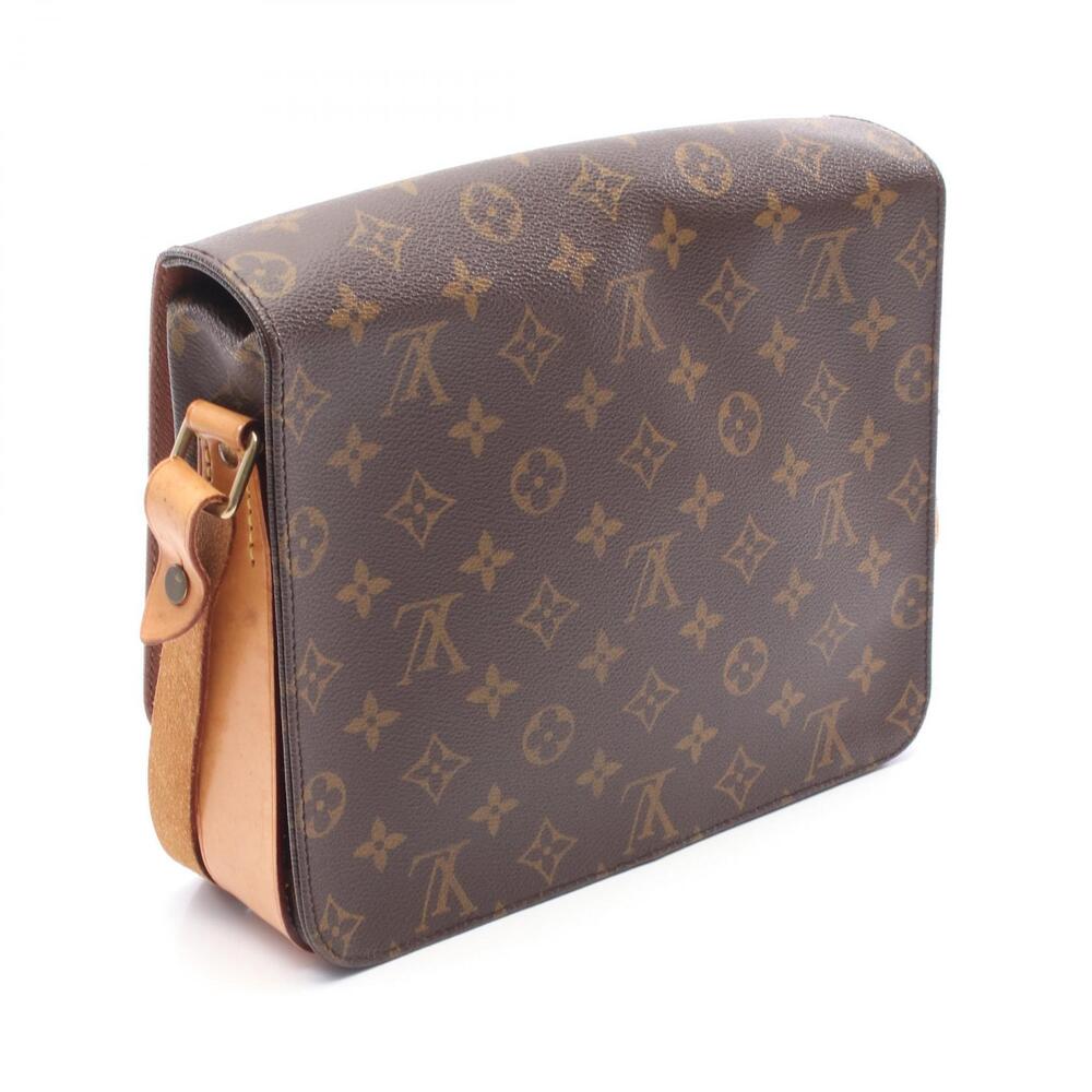 Louis Vuitton Bag Canvas Shoulder Brown Monogram Cartouchiere Leather